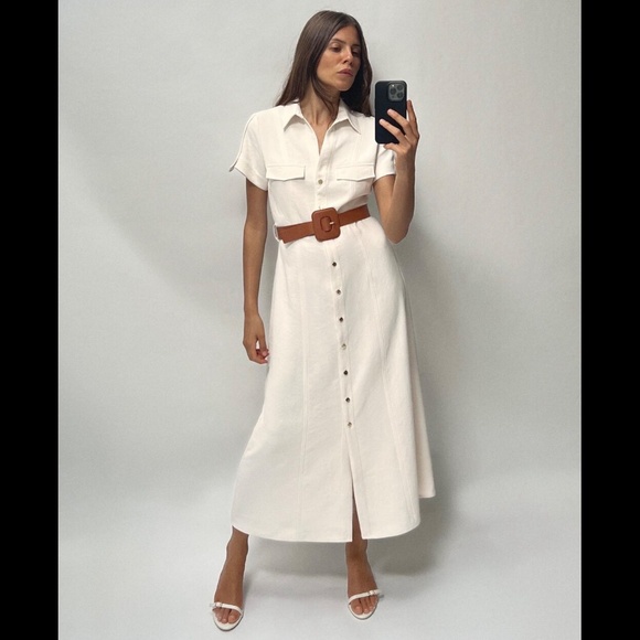 Zara Dresses & Skirts - ZARA Belted Midi Shirt Dress
